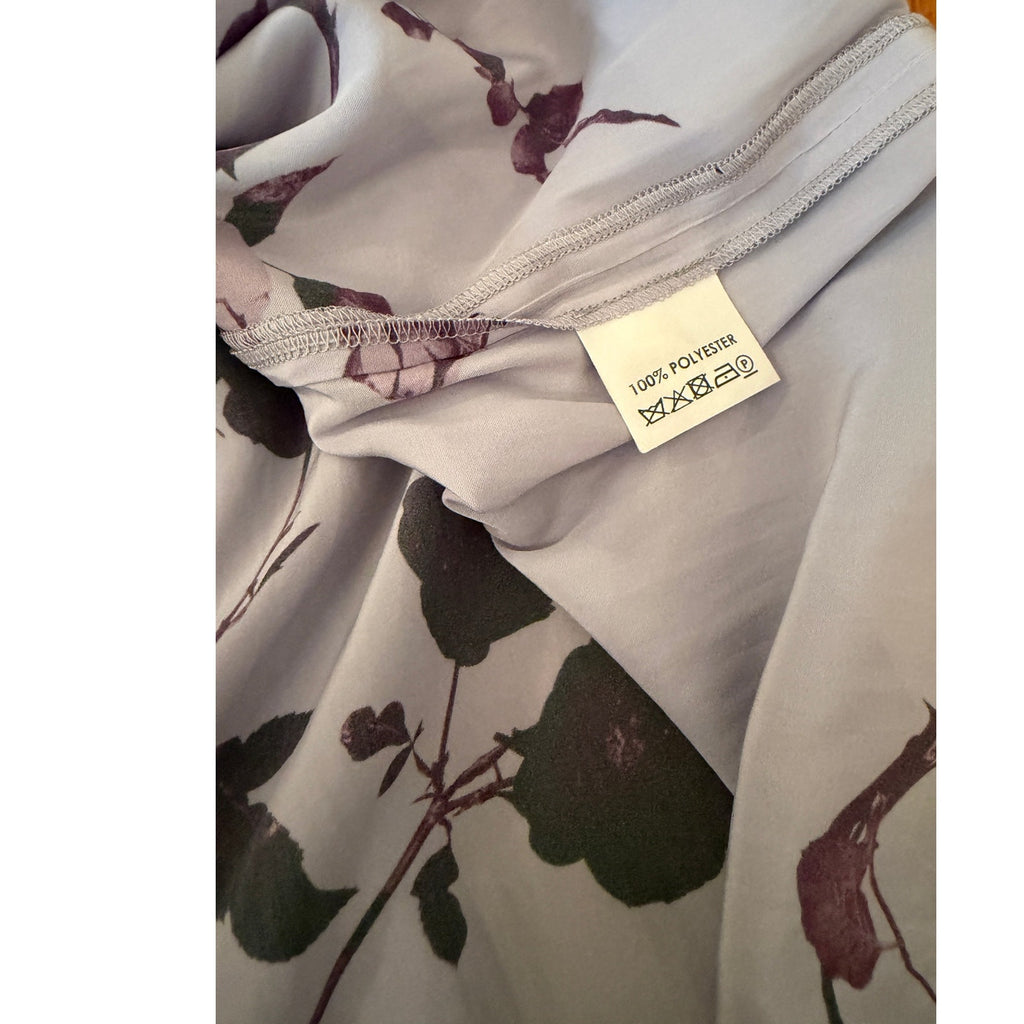 Dries Van Noten Tie Front Shirtdress Purple Floral - Size 38/ US 6