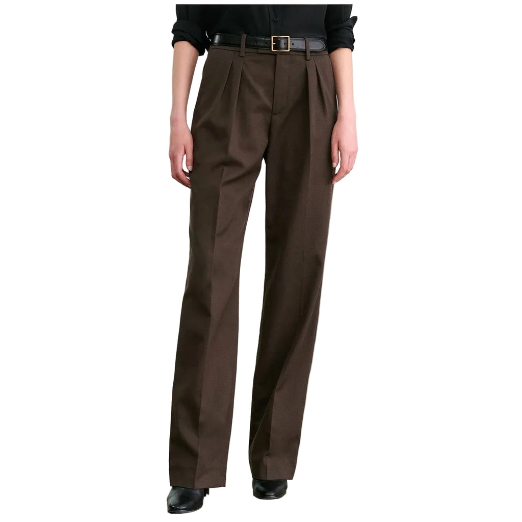 Nili Lotan Chocolate Brown Alphonse Pleated Pants Size 2