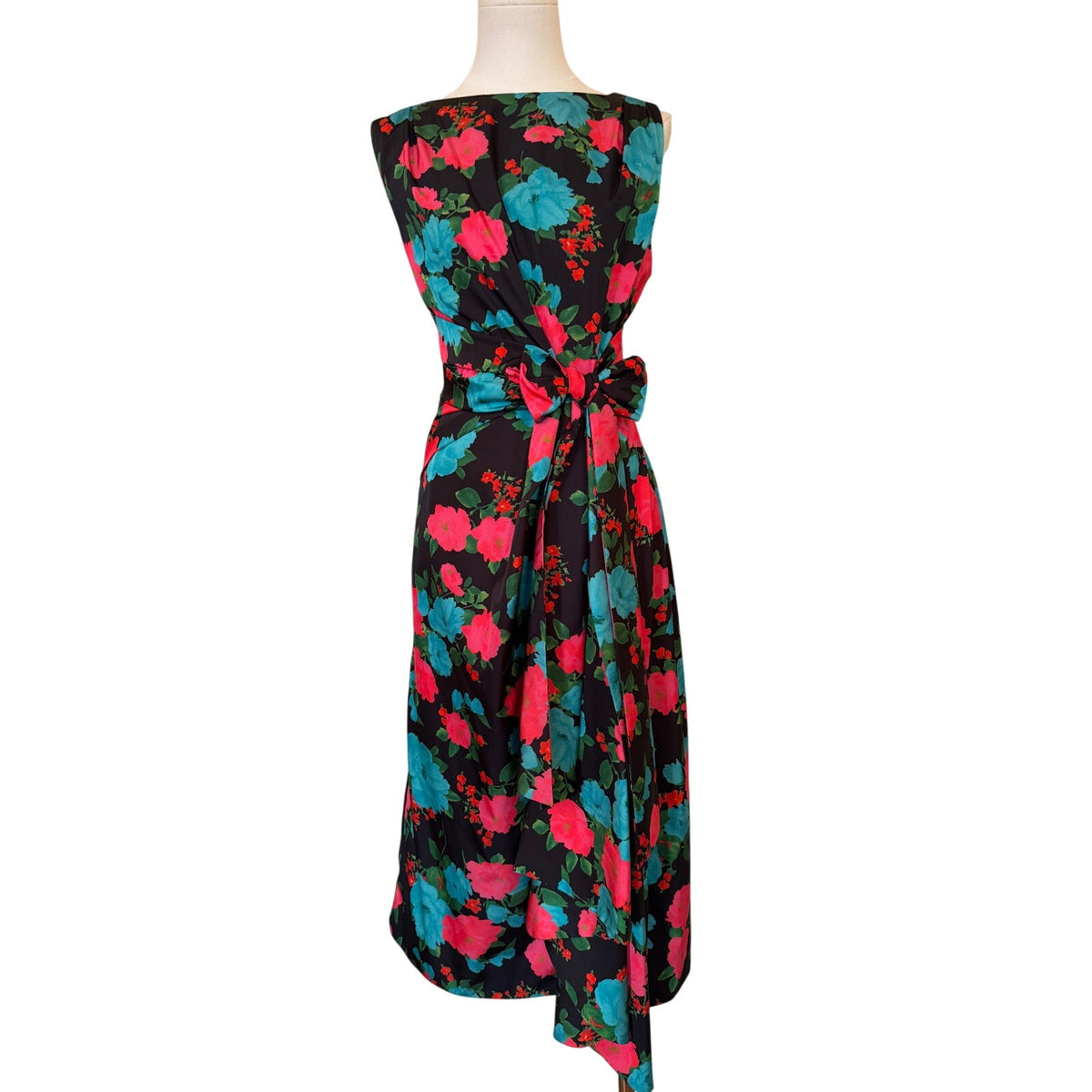 ERDEM Black Floral Rozaria Silk Dress US 10 / UK 14