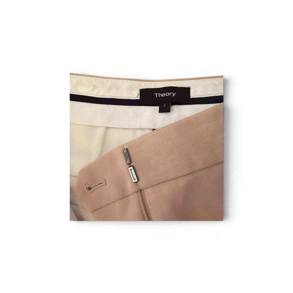 Theory Beige Single Pleat Trousers Size 2