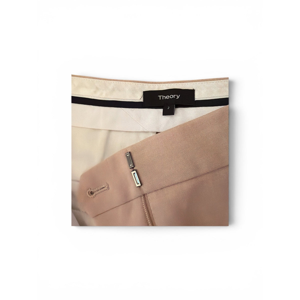Theory Beige Single Pleat Trousers Size 2