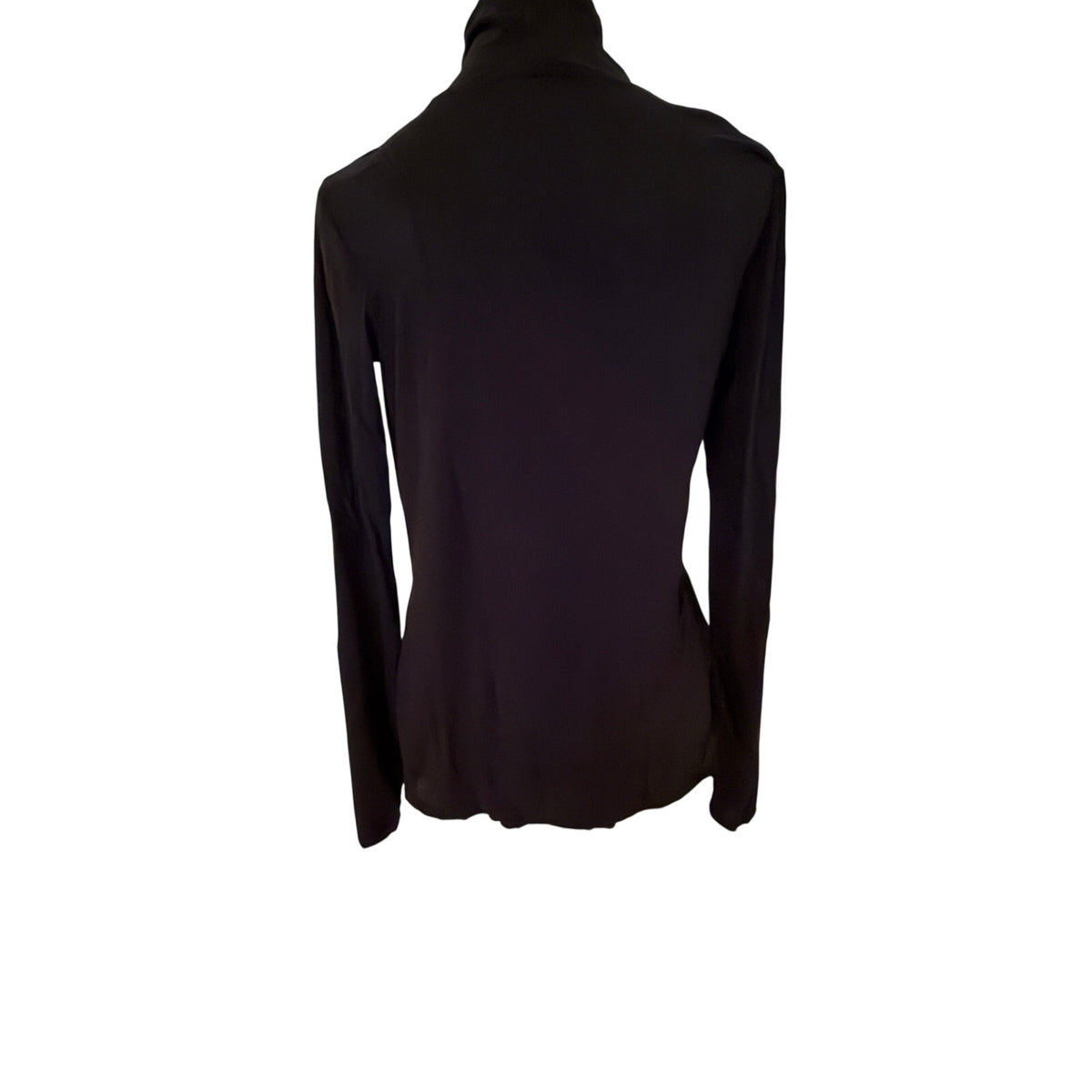 James Perse USA Soft Stretch Cotton Black Turtleneck Open Side/Back - Size 2
