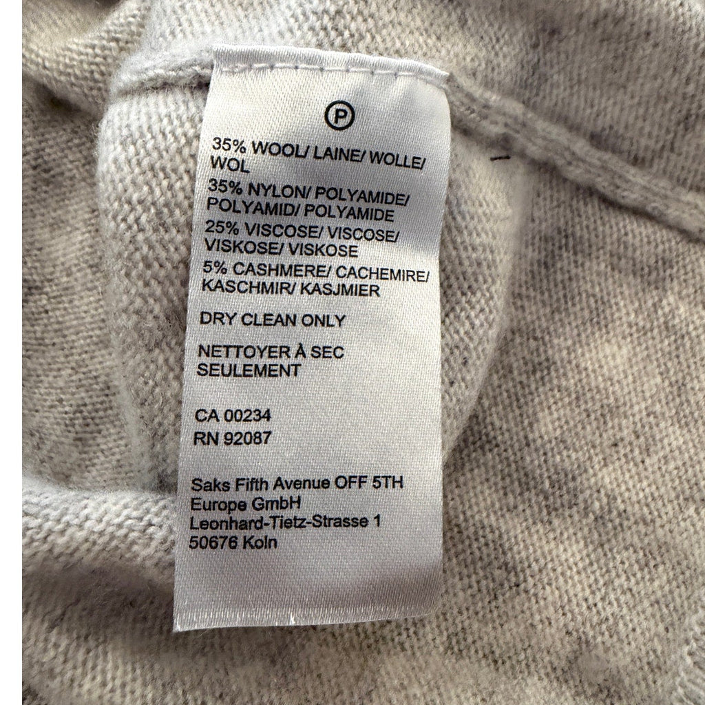 Saks Fifth Avenue Light Heather Gray Crewneck Sweater - Small