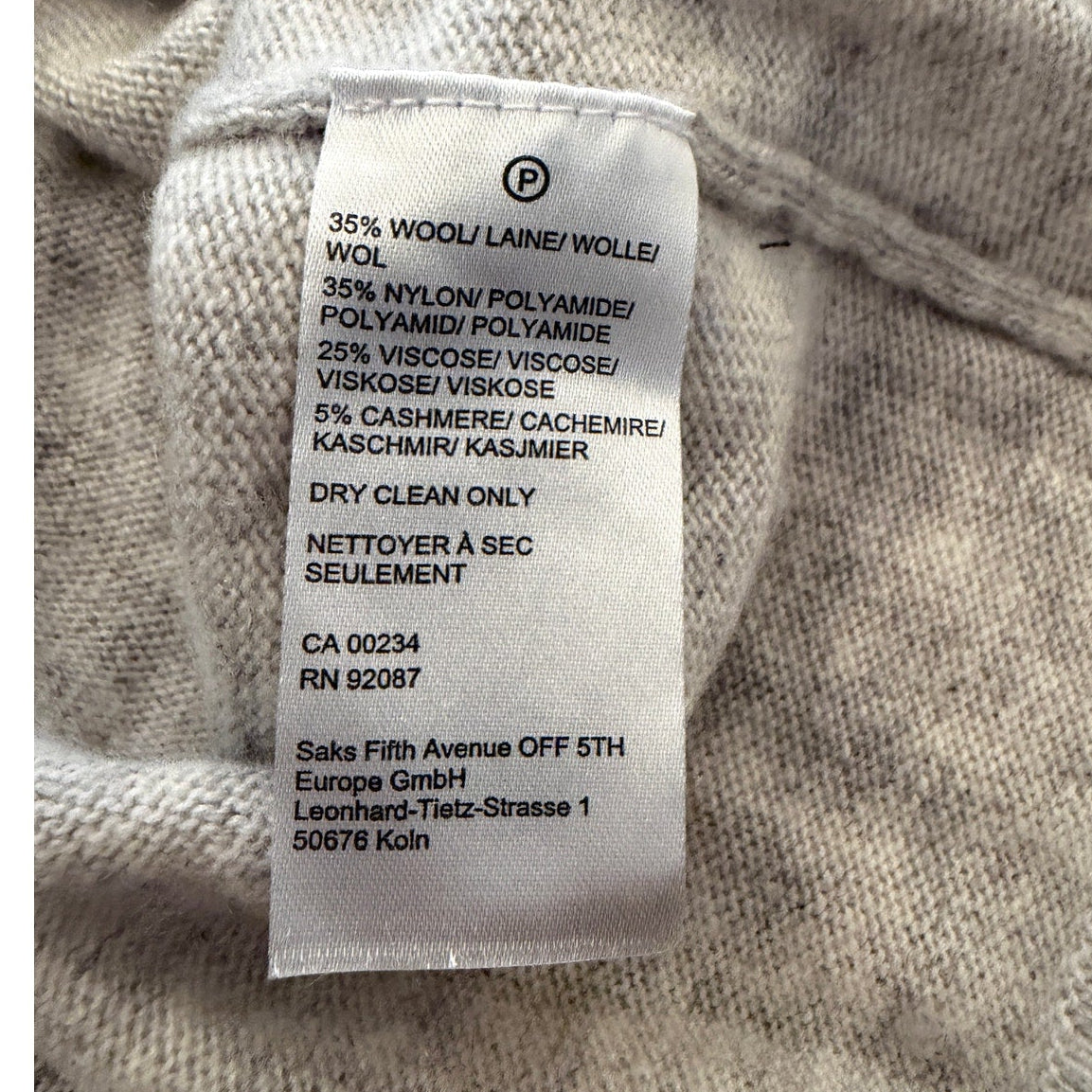 Saks Fifth Avenue Light Heather Gray Crewneck Sweater - Small