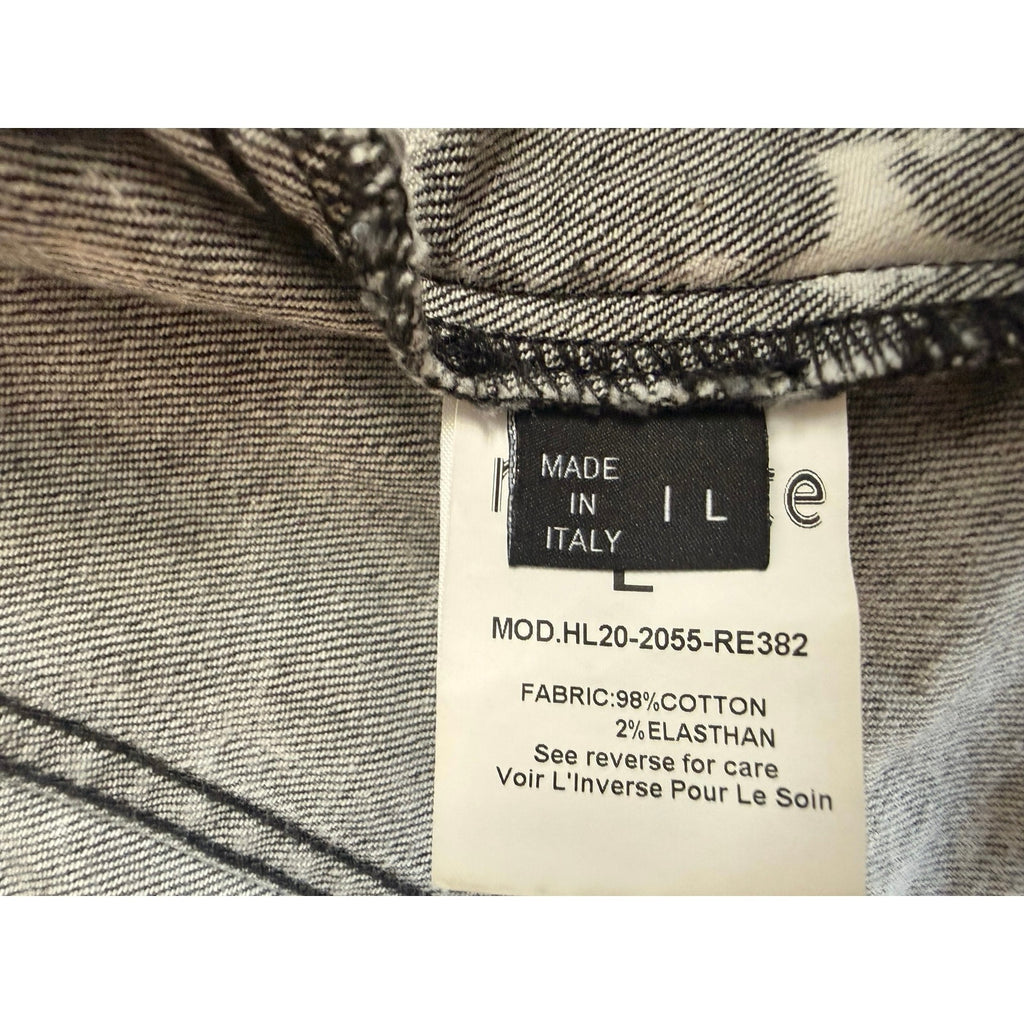 Retrofête Ada Puff-Sleeve Denim Jacket Gray Acid Wash Size L