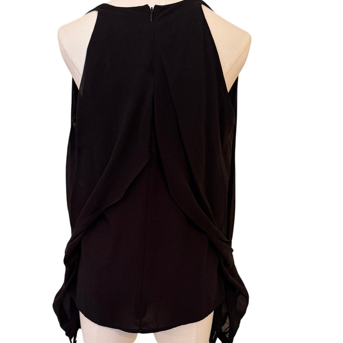 Dion Lee Black Off-the-Shoulder Silk Blouse Top US 6