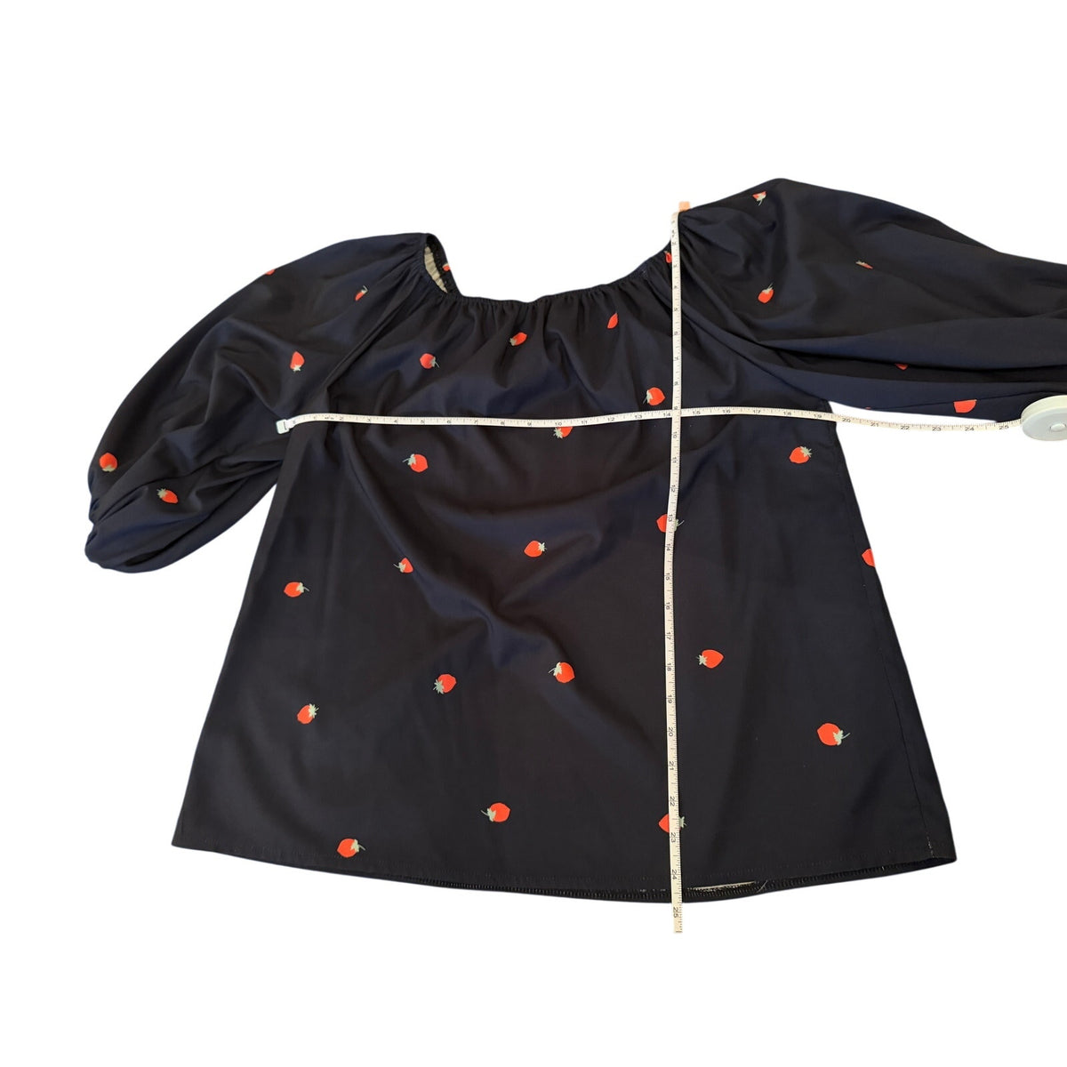 Rarities On-Or-Off-Shoulder Strawberries on Navy Top Unlined - Large