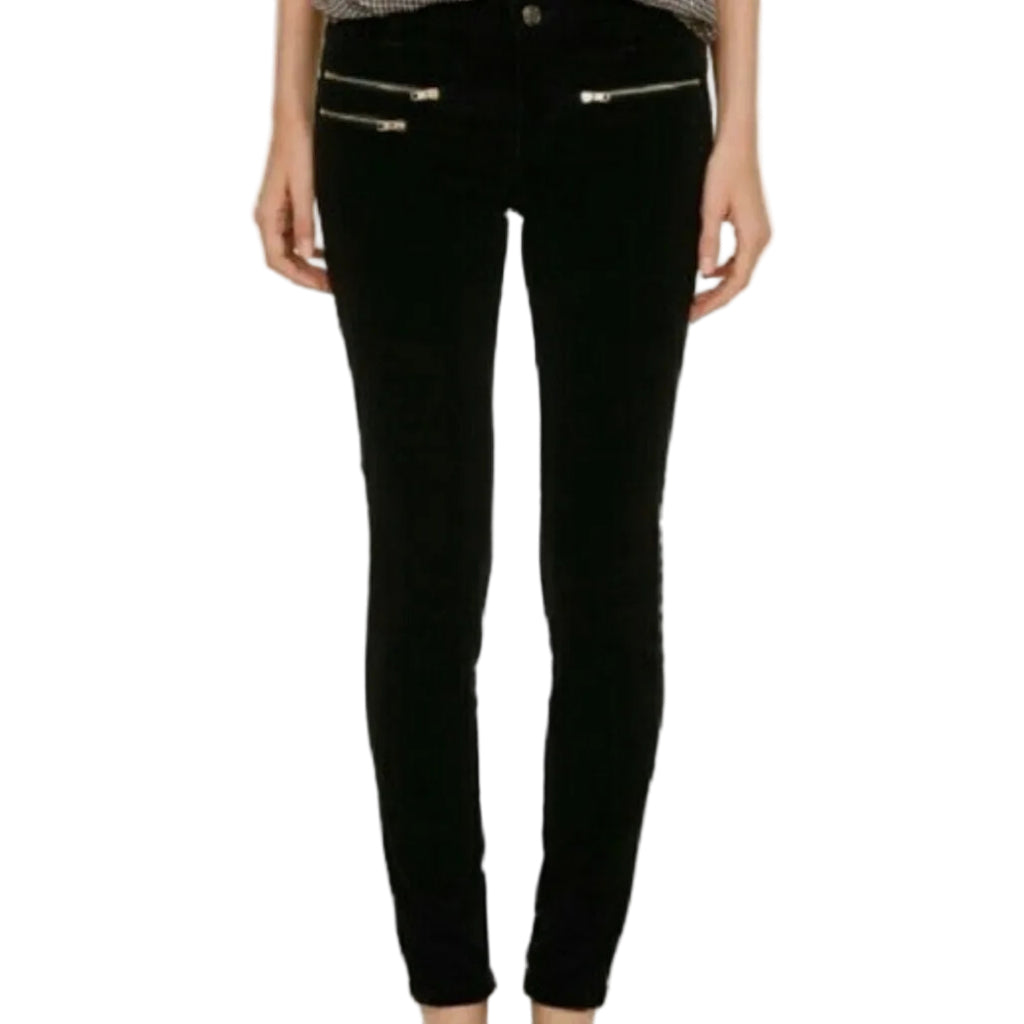 Reiss Black Velvet Skinny Pants Size 28