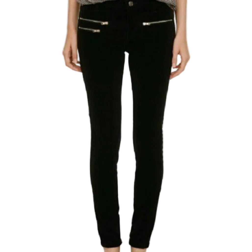 Reiss Black Velvet Skinny Pants Size 28