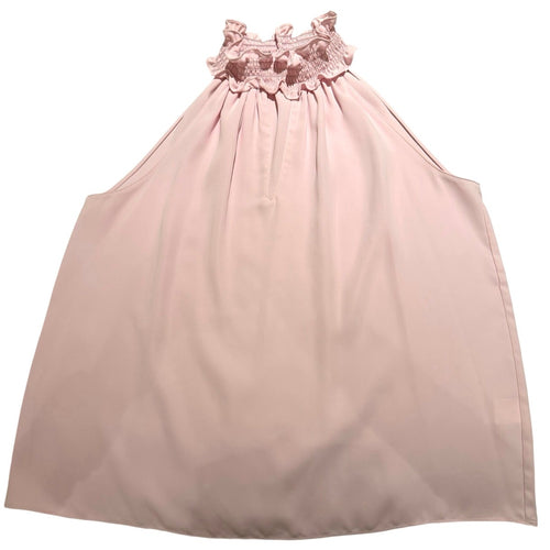 Amanda Uprichard Blush Pink Smocked Ruffle Halter Top S