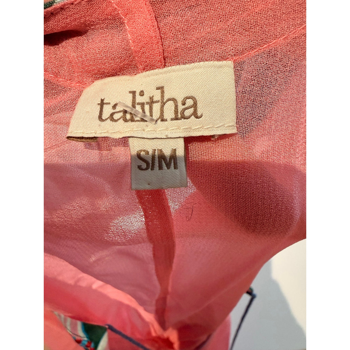 Talitha Pink Turquoise Ombre Batwing Tunic Top S/M