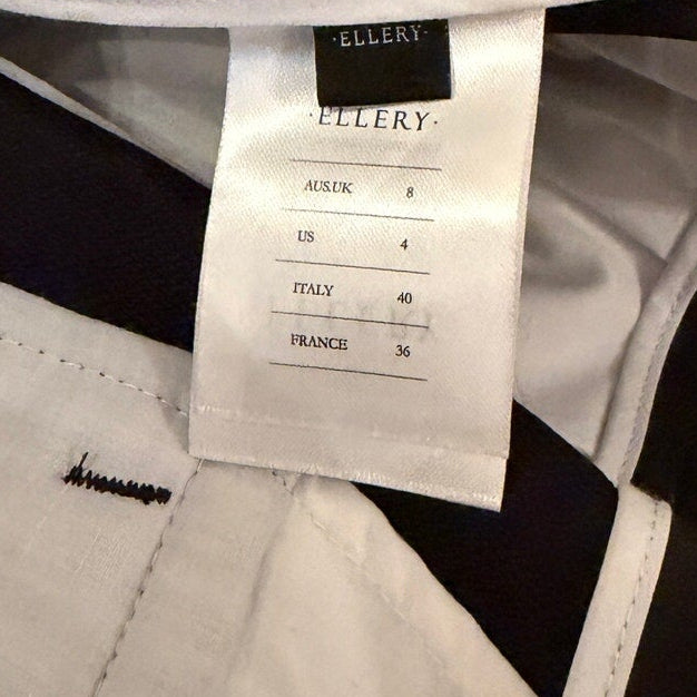 Ellery Wide-Leg Pearl Accent Black Side-Zip Pants - US 4/ FR 36