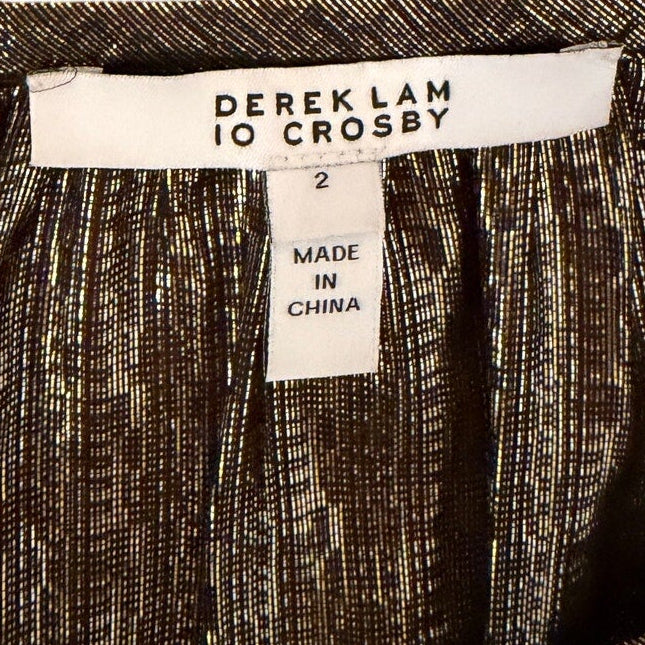 Derek Lam 10 Crosby Metallic Helena Blouse Size 2