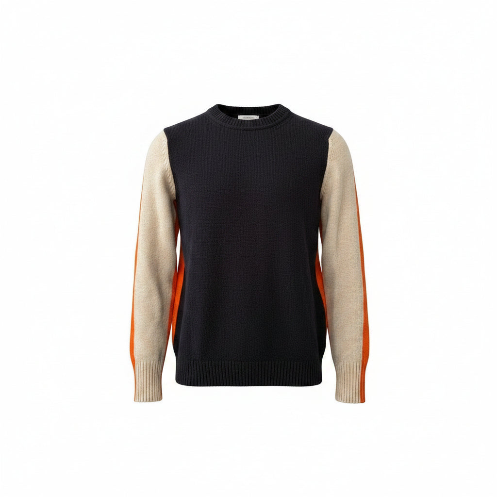 Orange Navy & Off-White Sweater No Brand Size Small