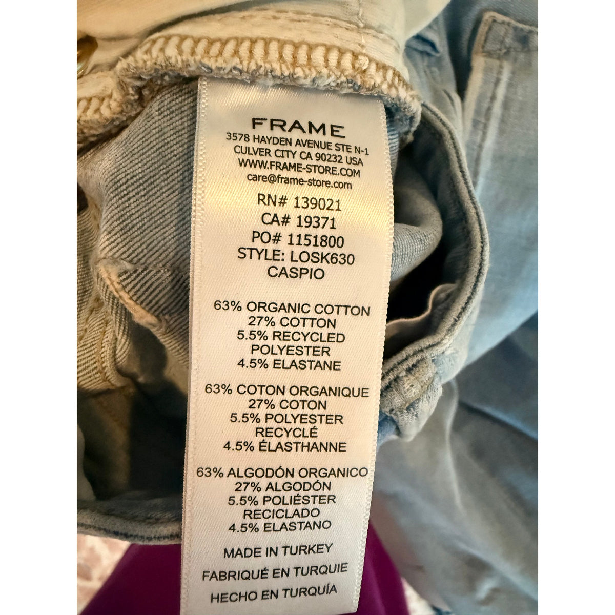 Frame Caspio Blue Le One Skinny Jeans Size 1 (Flex Fits 25-29)