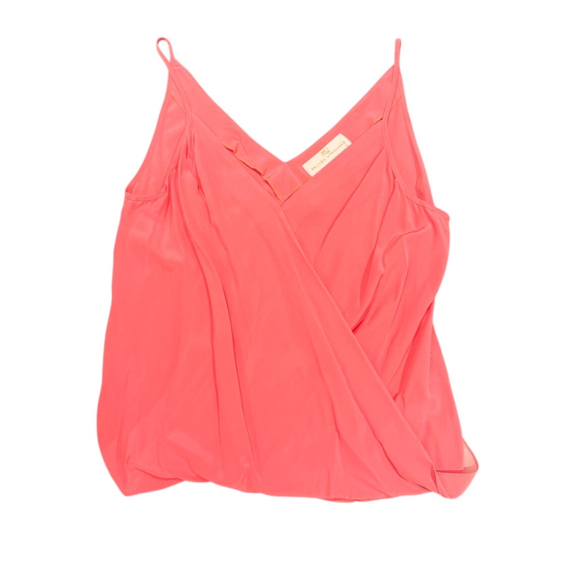 Amanda Uprichard Coral Pink Silk Surplice Cami Blouse S