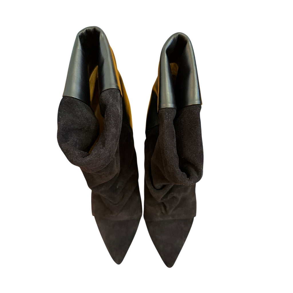 Isabel Marant Andrew Boot Slouchy Suede & Leather Pointed Toe Bootie - 7.5