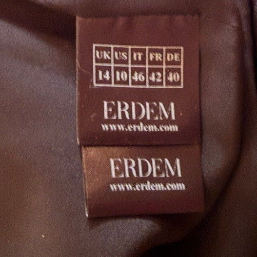 ERDEM Black Floral Rozaria Silk Dress US 10 / UK 14