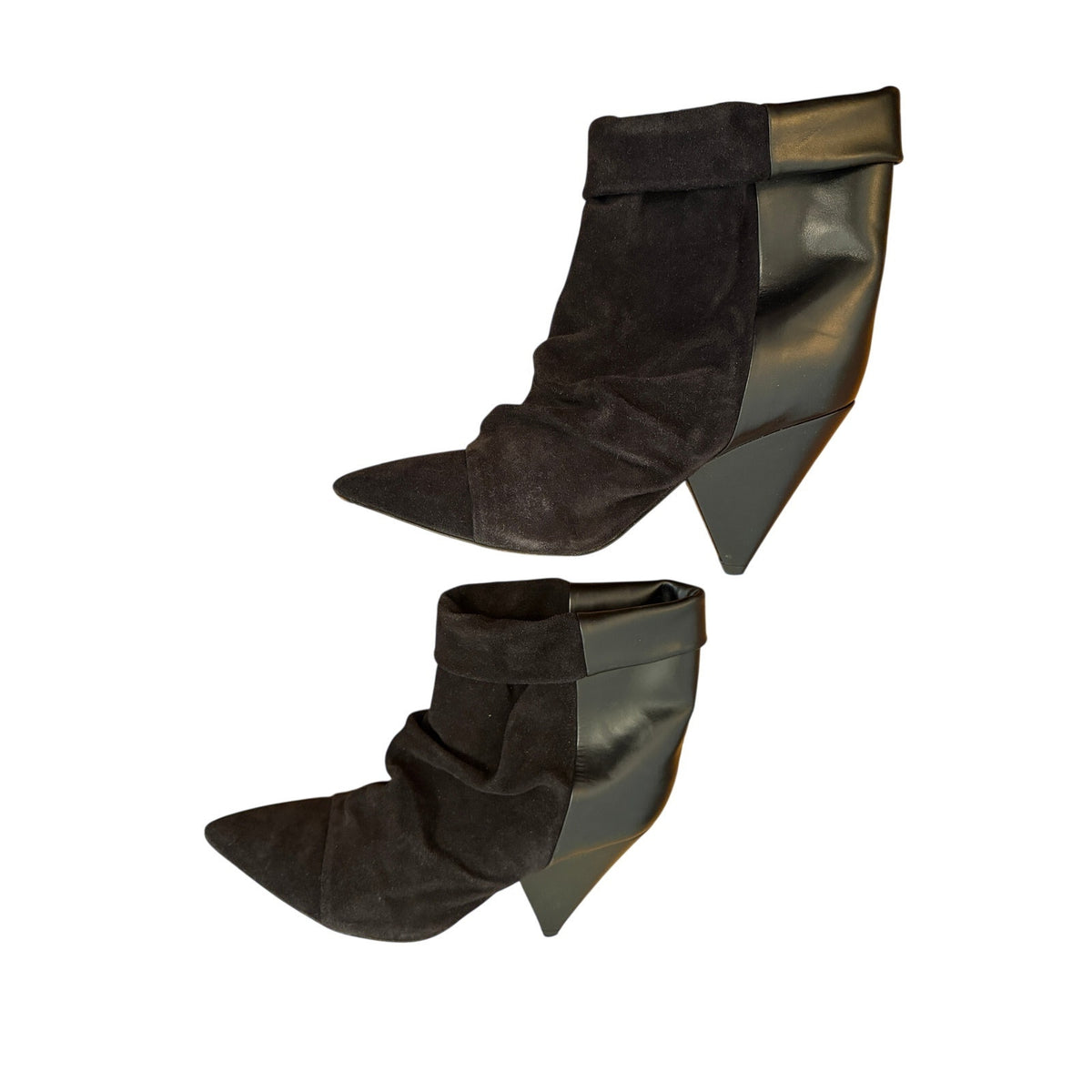 Isabel Marant Andrew Boot Slouchy Suede & Leather Pointed Toe Bootie - 7.5