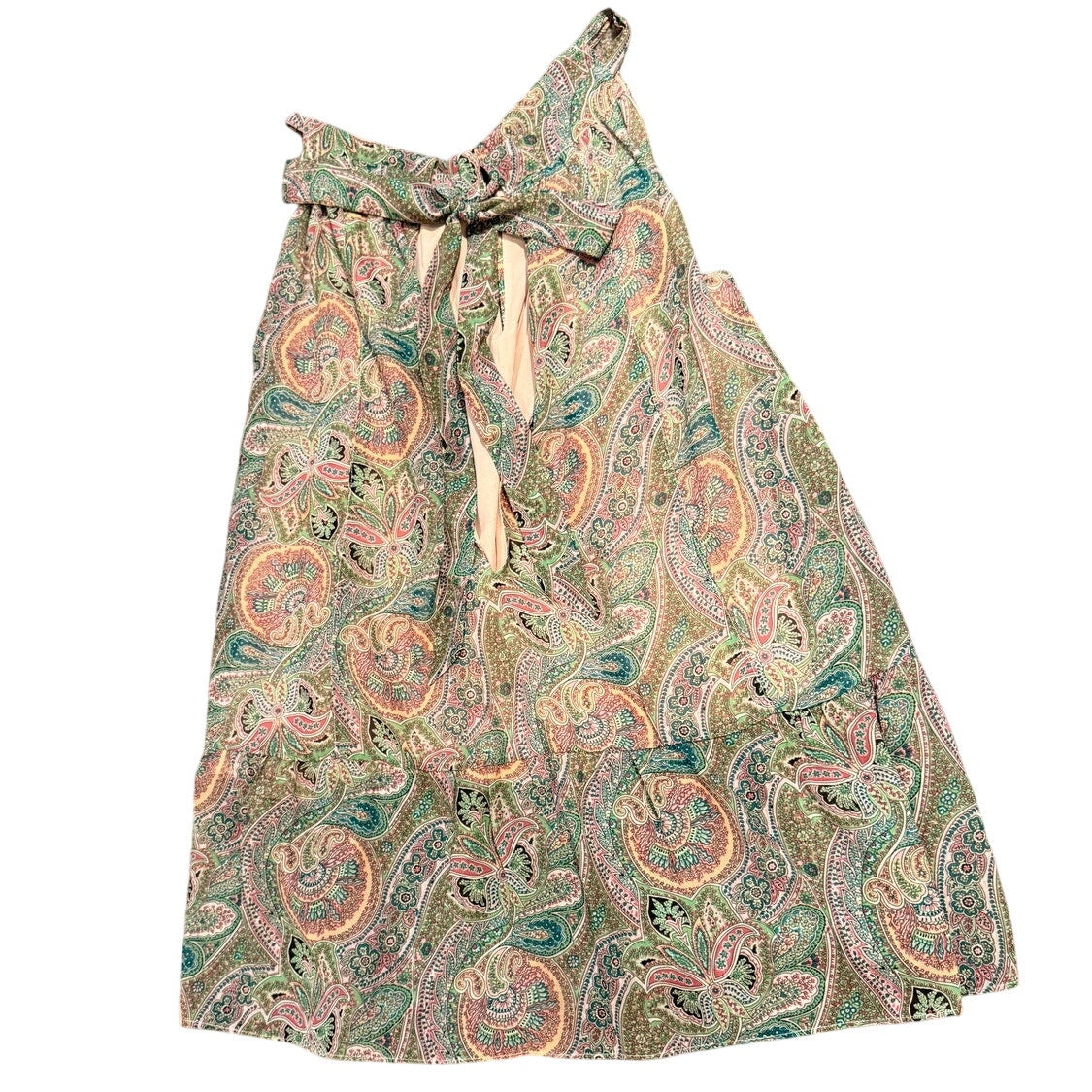 AllSaints Green Pink Paisley Halter Style Blouse US 6