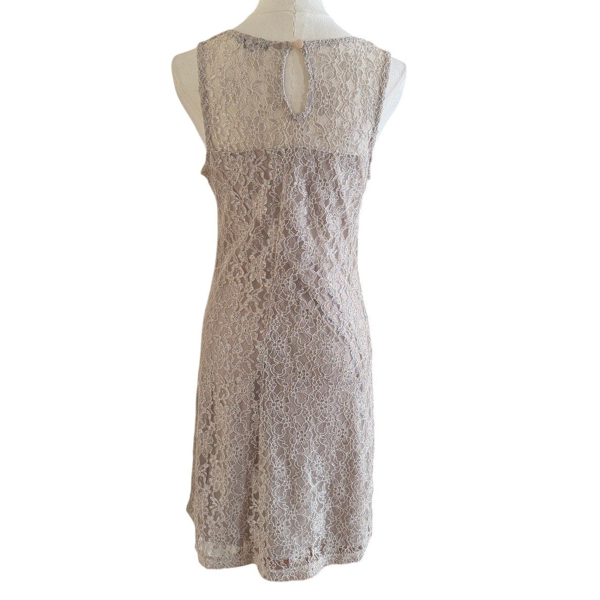 Ici Et Maintenant Silver Sleeveless Shift Dress Size 40 (US 4)