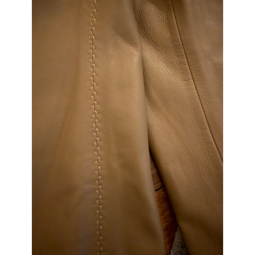 Escada Camel Lambskin Leather Blazer EU 38 / US 8