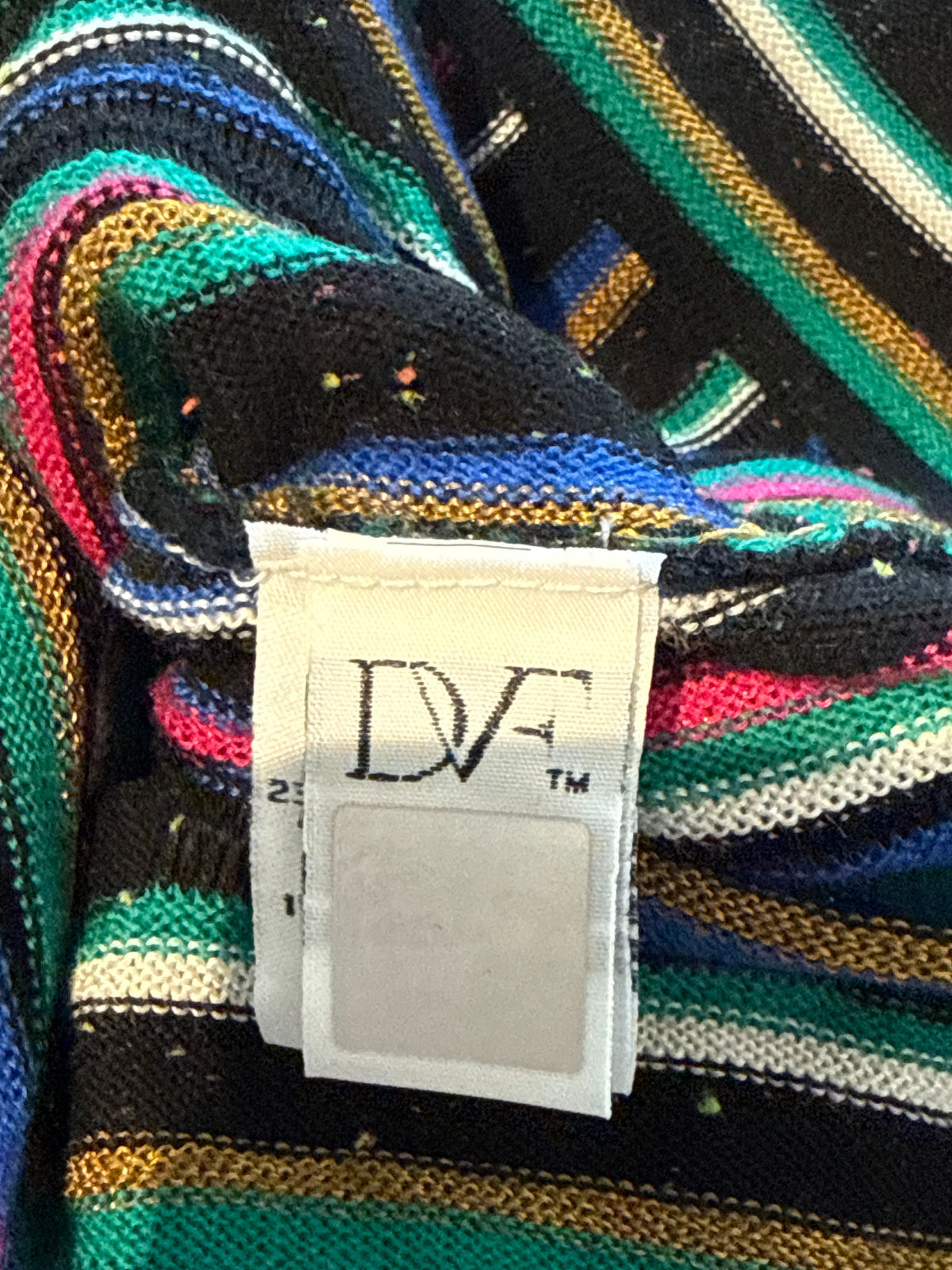 Diane von Furstenberg Striped Metallic Thread Sweater Size Small - Image 4