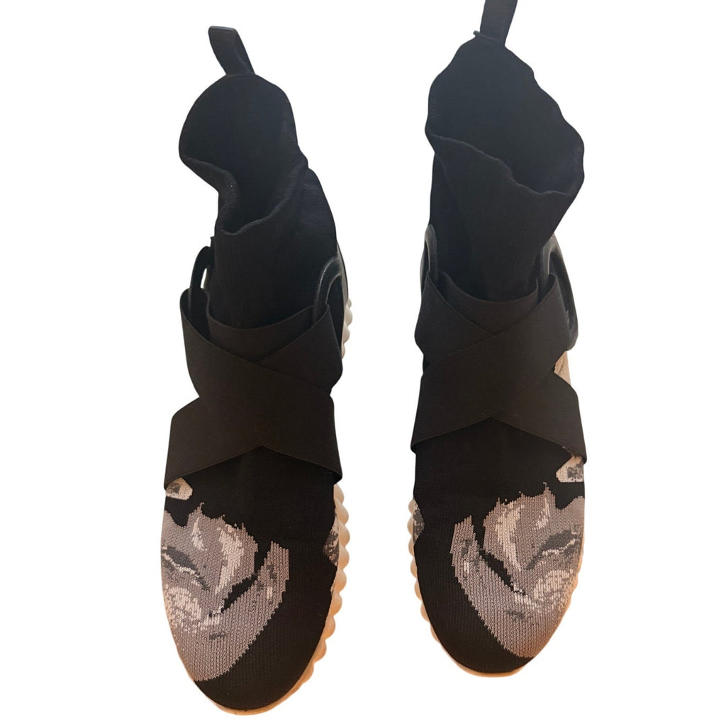 Salvatore Ferragamo Black Grey Knit Sock Sneakers EU 41 (US 10)
