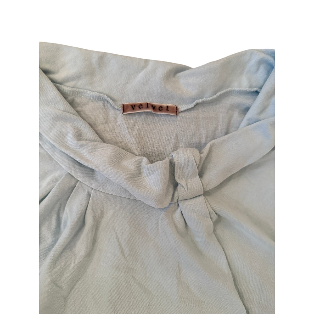 Velvet Aqua Colored Shawl Collar Tee - Small