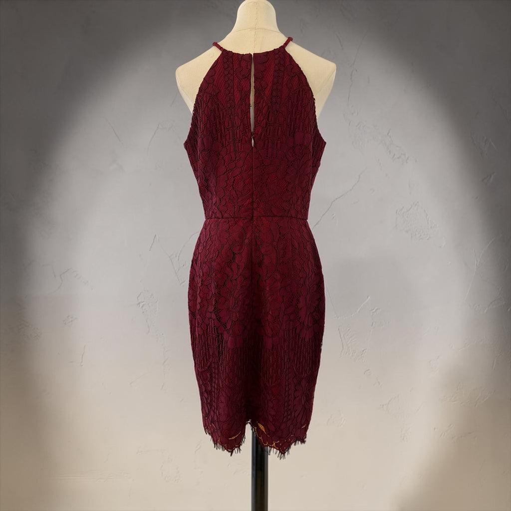 Barney's New York Burgundy Red Lace Dress NWT Medium