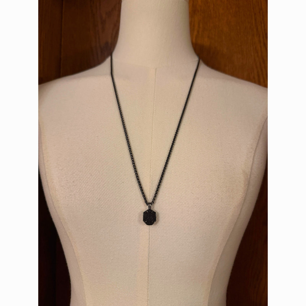 Kendra Scott Square Stone Elisa on Gunmetal Chain Black Stone 15"