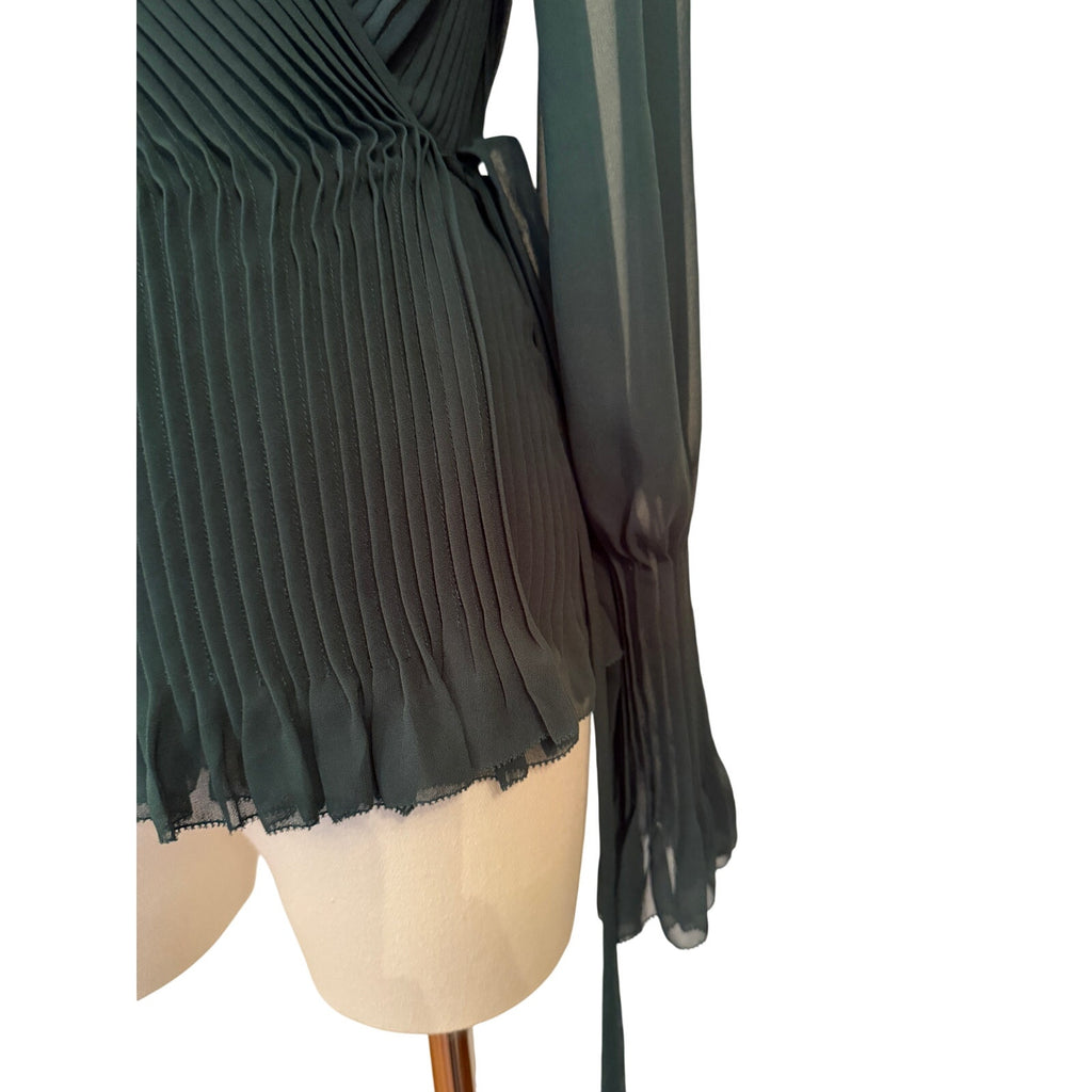 Joie Dark Green Wrap Blouse XS