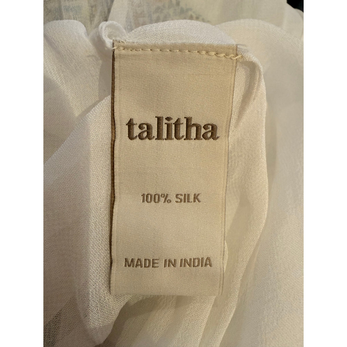 Talitha Jasmin Silk Lace-Up Printed Maxi Dress in Ivory Size S