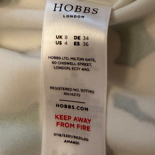 Hobbs London Grass Green Floral Evie Fit-and-Flare Dress - US 4