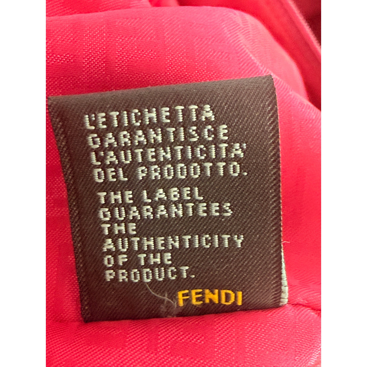 FENDI Zucca Shopper Tote Trompe L'Oeil Pink Baguette