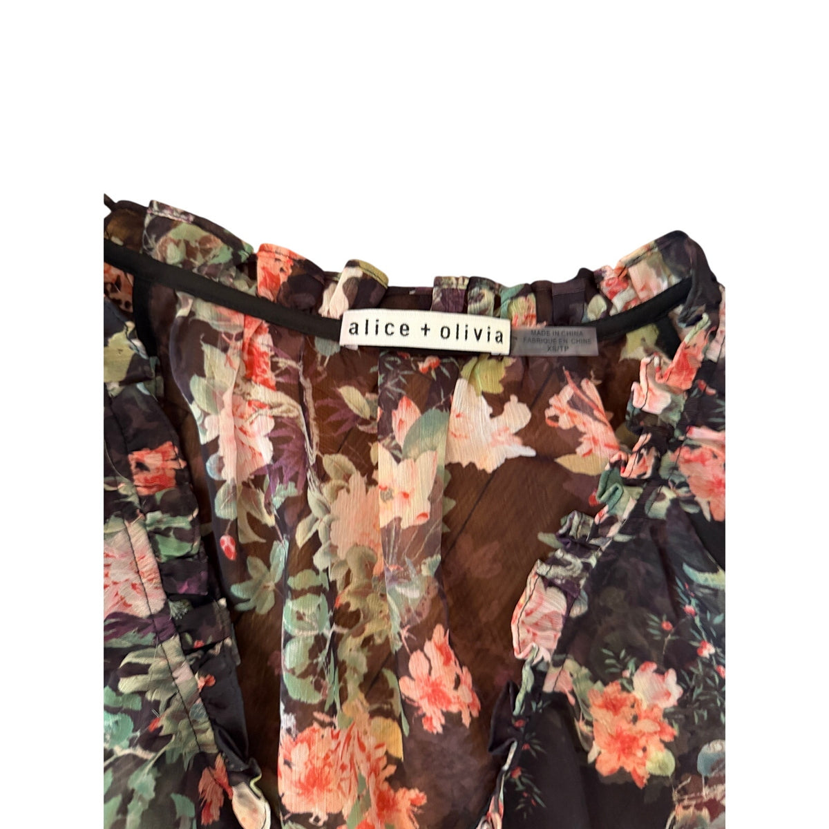 Alice + Olivia Floral Multicolor Kallie Blouse XS