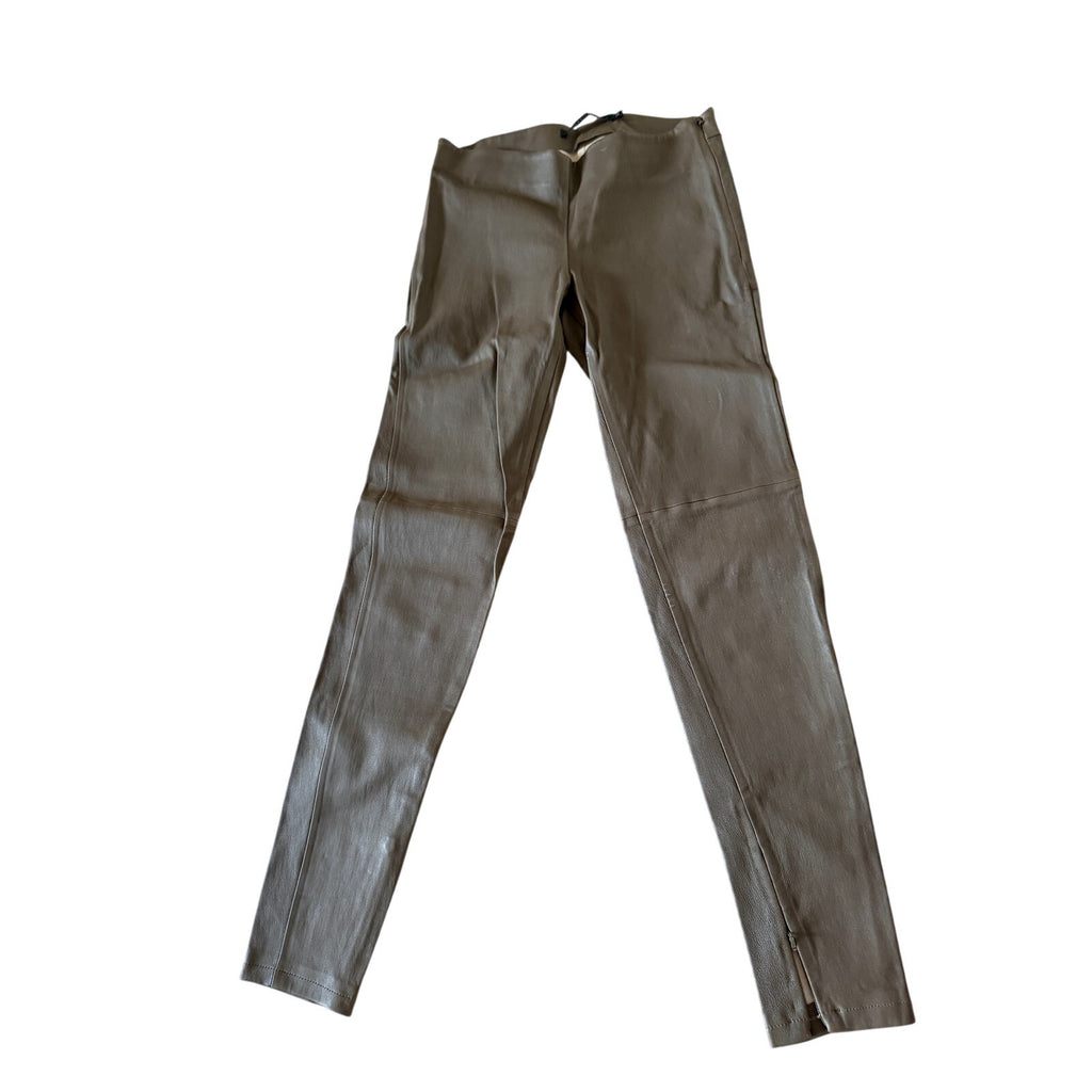 Victoria Beckham Green-Grey Leather Leggings Size 28