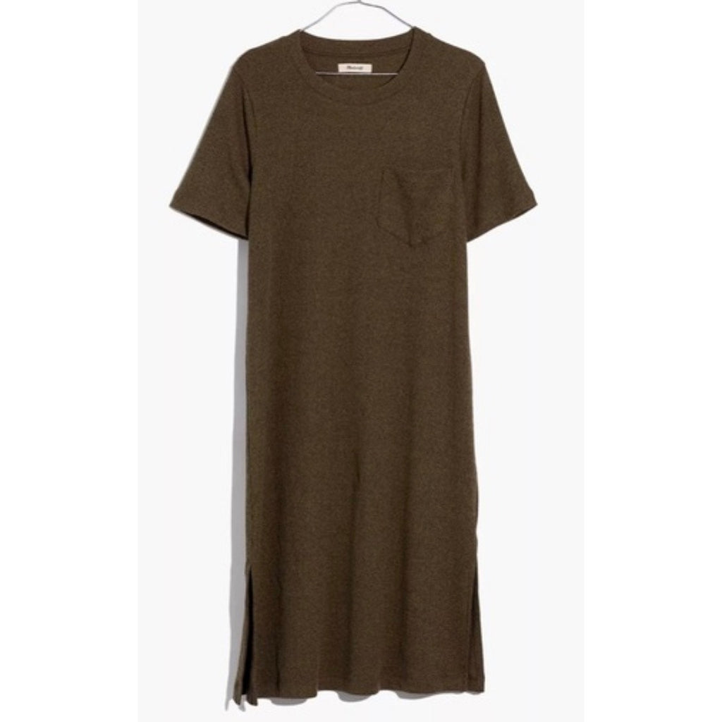 Madewell Olive Heather T-Shirt Midi Dress Small