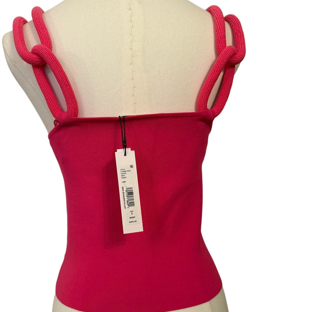 Alice & Olivia Hot Pink Fitted Knit Top S