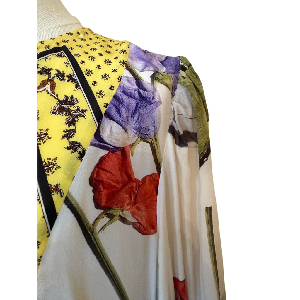 GANNI Hemlock Floral Patchwork Silk Dress Size 40 (US 6)