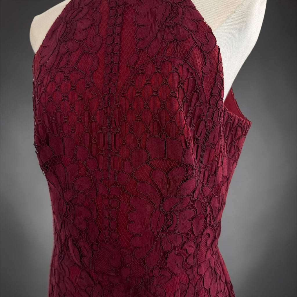 Barney's New York Burgundy Red Lace Dress NWT Medium