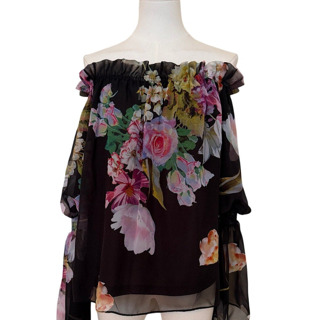 Rarities Floral Off-Shoulder Blouse S