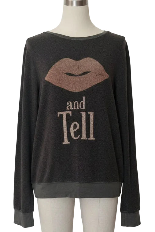 Wildfox Dark Grey Kiss & Tell Sweater M