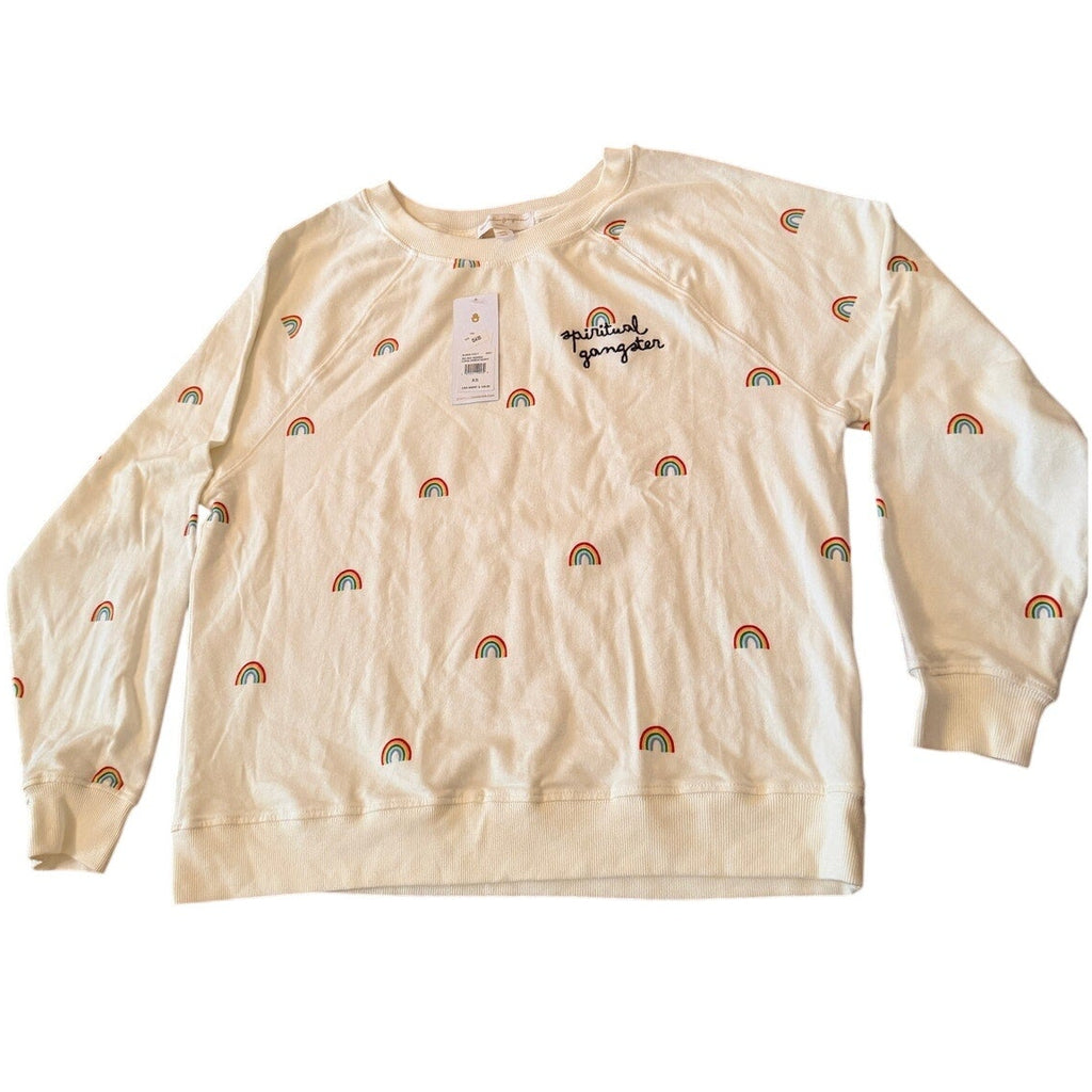 Spiritual Gangster Cream Rainbow Graphic Sweater XS