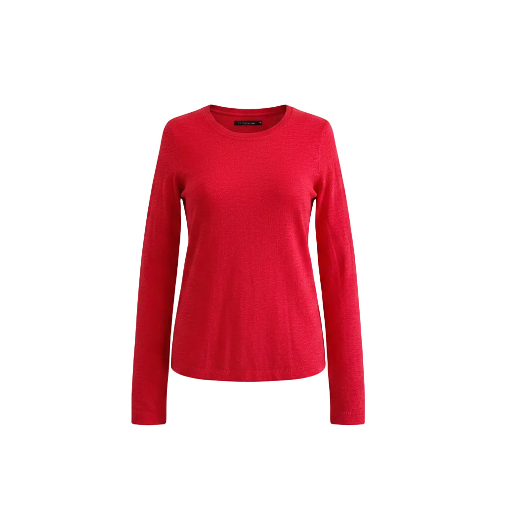 Rag & Bone Red Long-Sleeved Cotton Crewneck Shirt - M