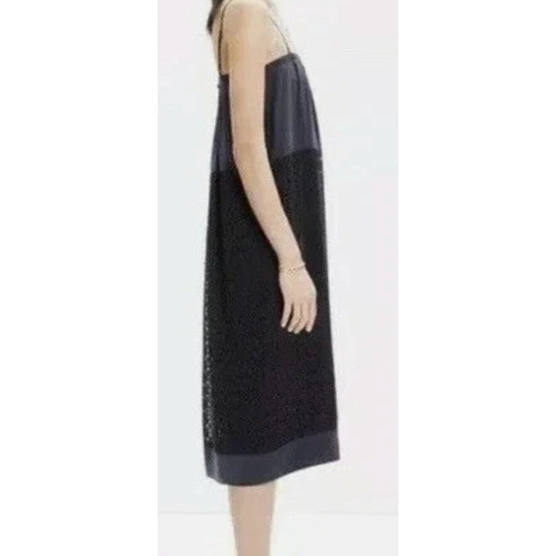 Madewell Modern Minimalist Slip Dress with Perforated Cutwork Hem - 6