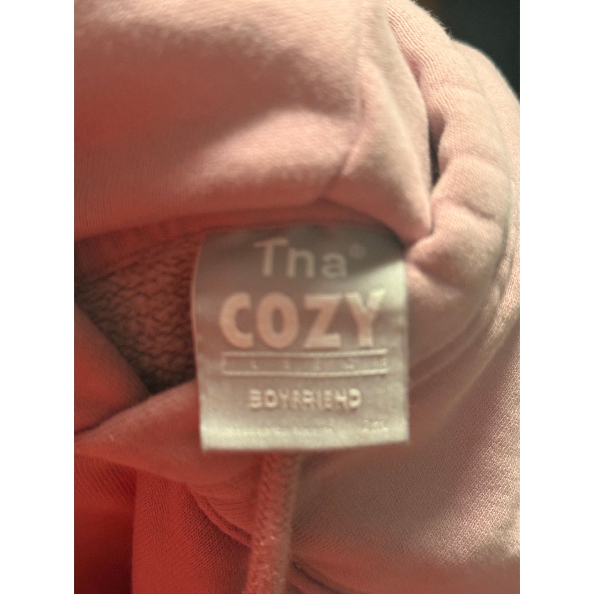 TNA Aritzia Cozy Fleece Boyfriend Hoodie Soft Pink XL