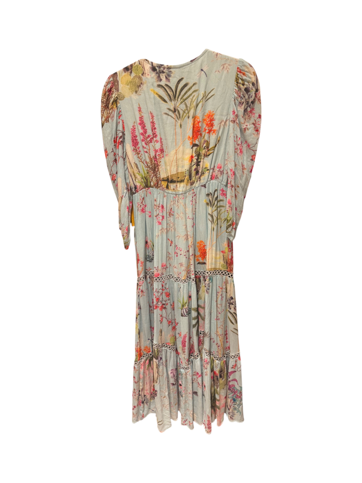 Hemant & Nandita Blue Floral Maxi Dress Cotton Blend - Small - Image 3