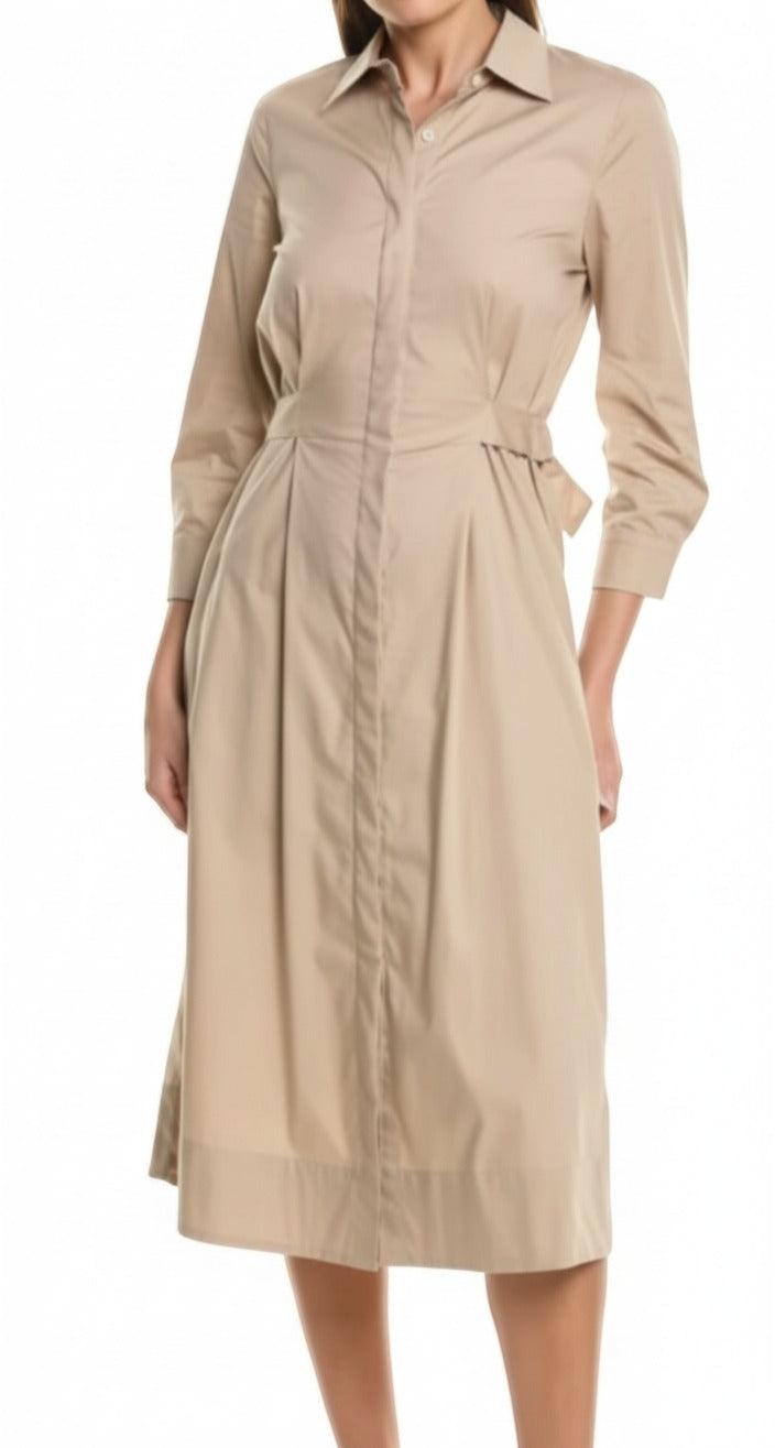 J. McLaughlin Beige Cotton Dress with D-Ring Belt - Small - Image 1