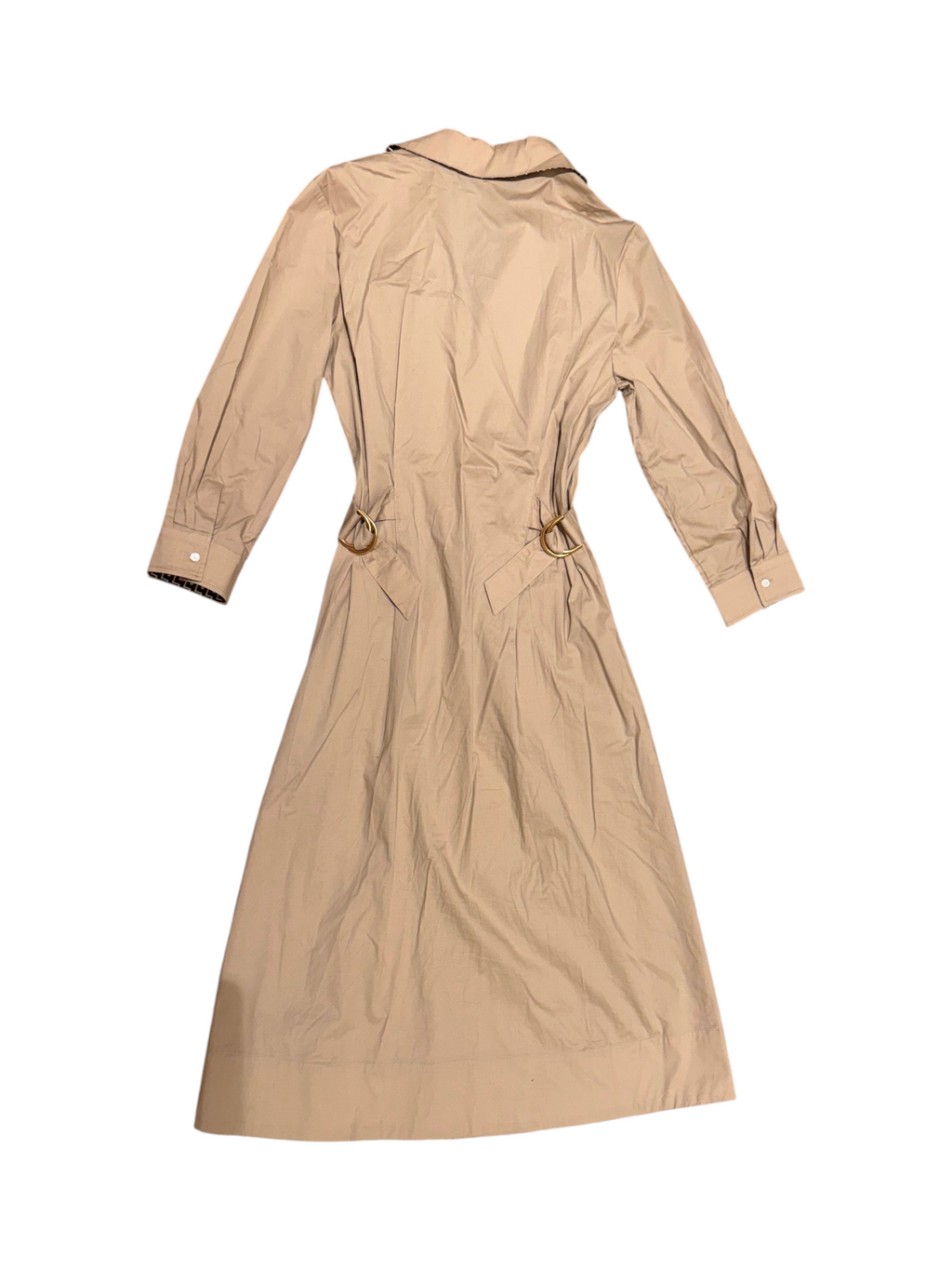 J. McLaughlin Beige Cotton Dress with D-Ring Belt - Small - Image 4